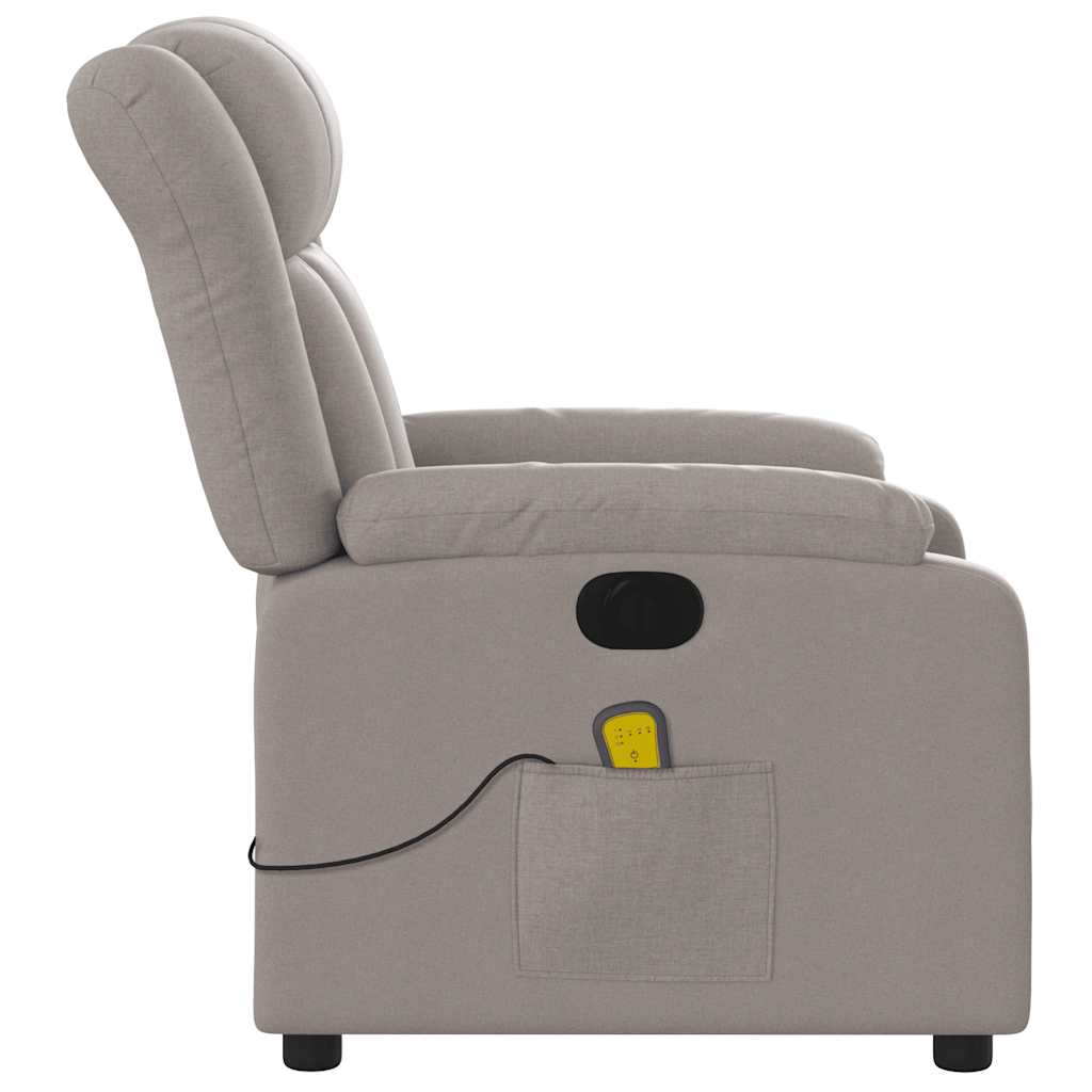 Fauteuil de massage inclinable électrique Taupe Tissu - XIOS