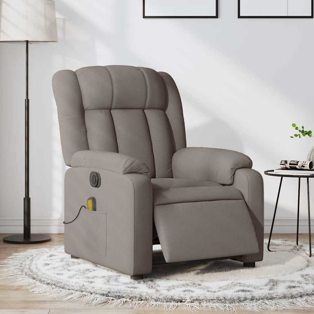 Fauteuil de massage inclinable électrique Taupe Tissu - XIOS