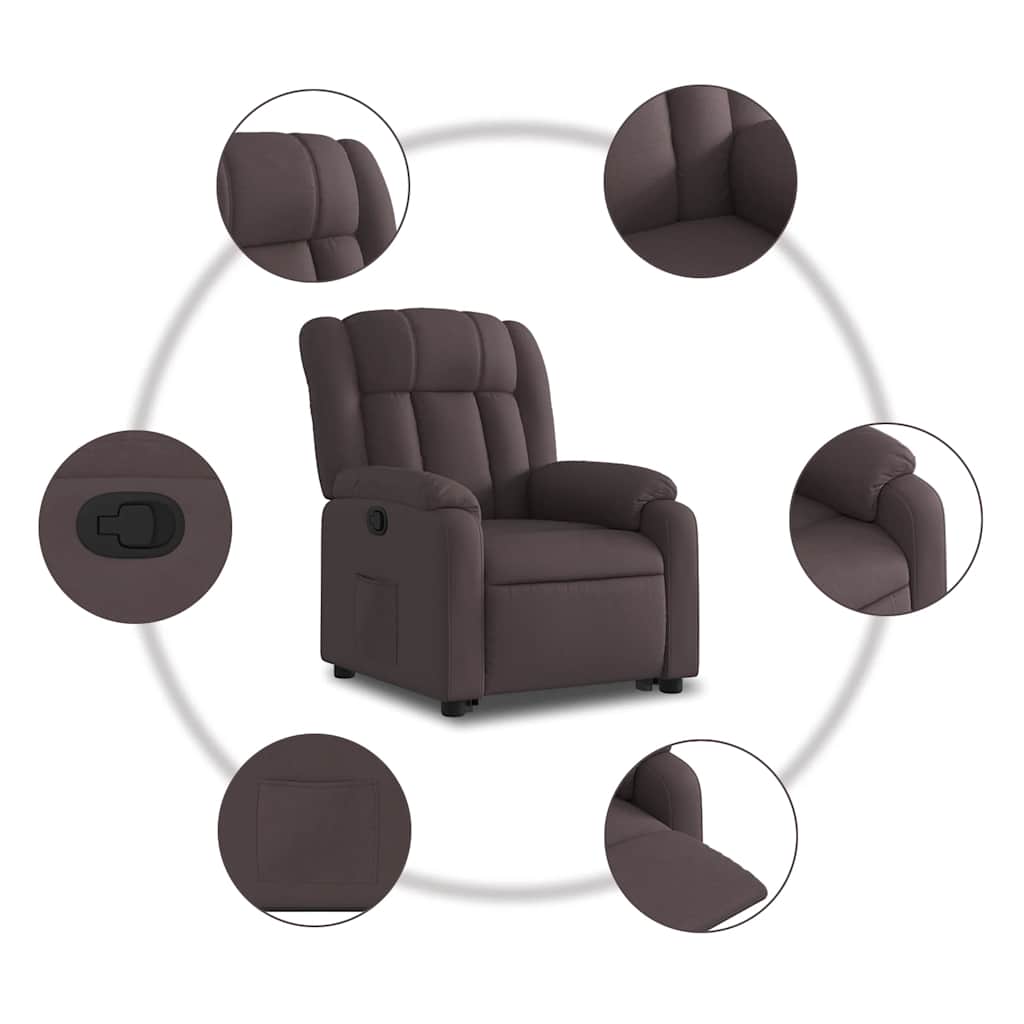 Fauteuil inclinable marron foncé tissu - XIOS