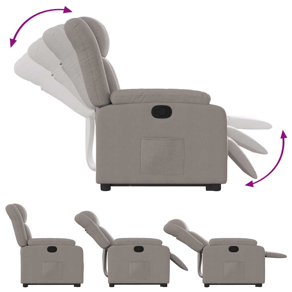 Fauteuil inclinable taupe tissu - XIOS