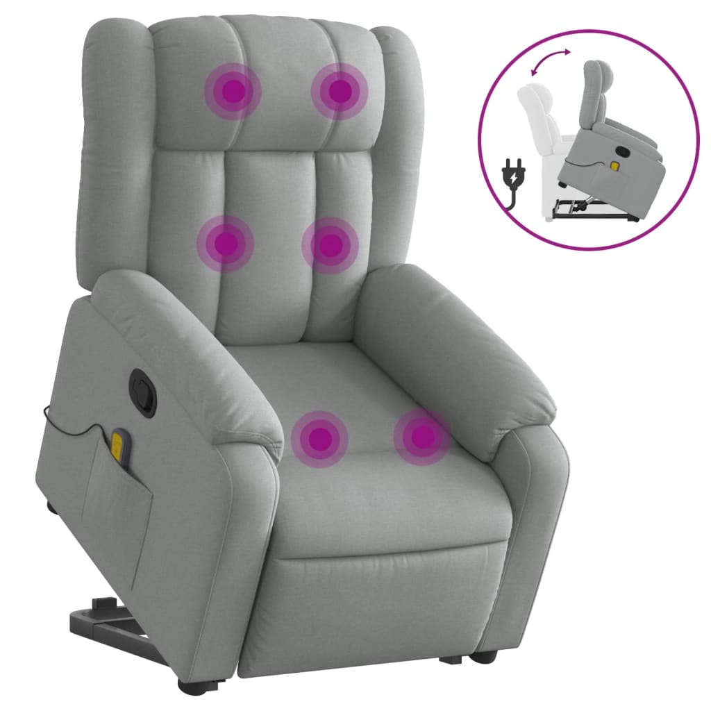Fauteuil de massage inclinable Gris clair Tissu - XIOS