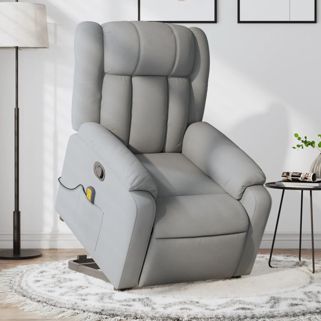 Fauteuil de massage inclinable Gris clair Tissu - XIOS