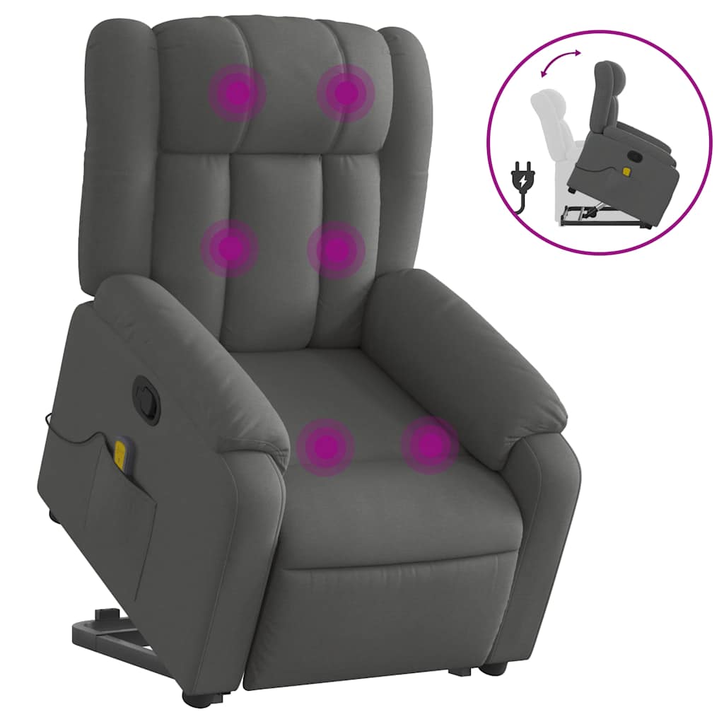 Fauteuil de massage inclinable Gris foncé Tissu - XIOS