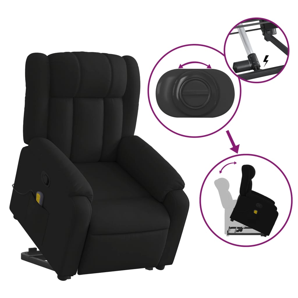 Fauteuil de massage inclinable Noir Tissu - XIOS