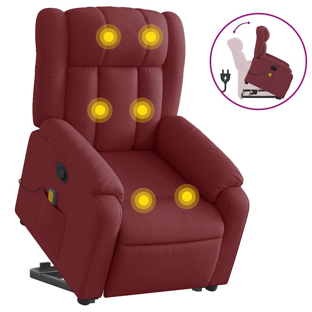 Fauteuil inclinable de massage Rouge bordeaux Tissu - XIOS