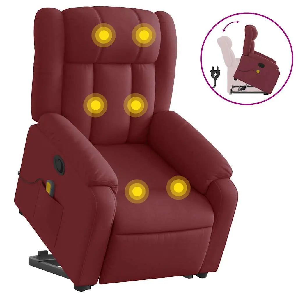 Fauteuil inclinable de massage Rouge bordeaux Tissu - XIOS