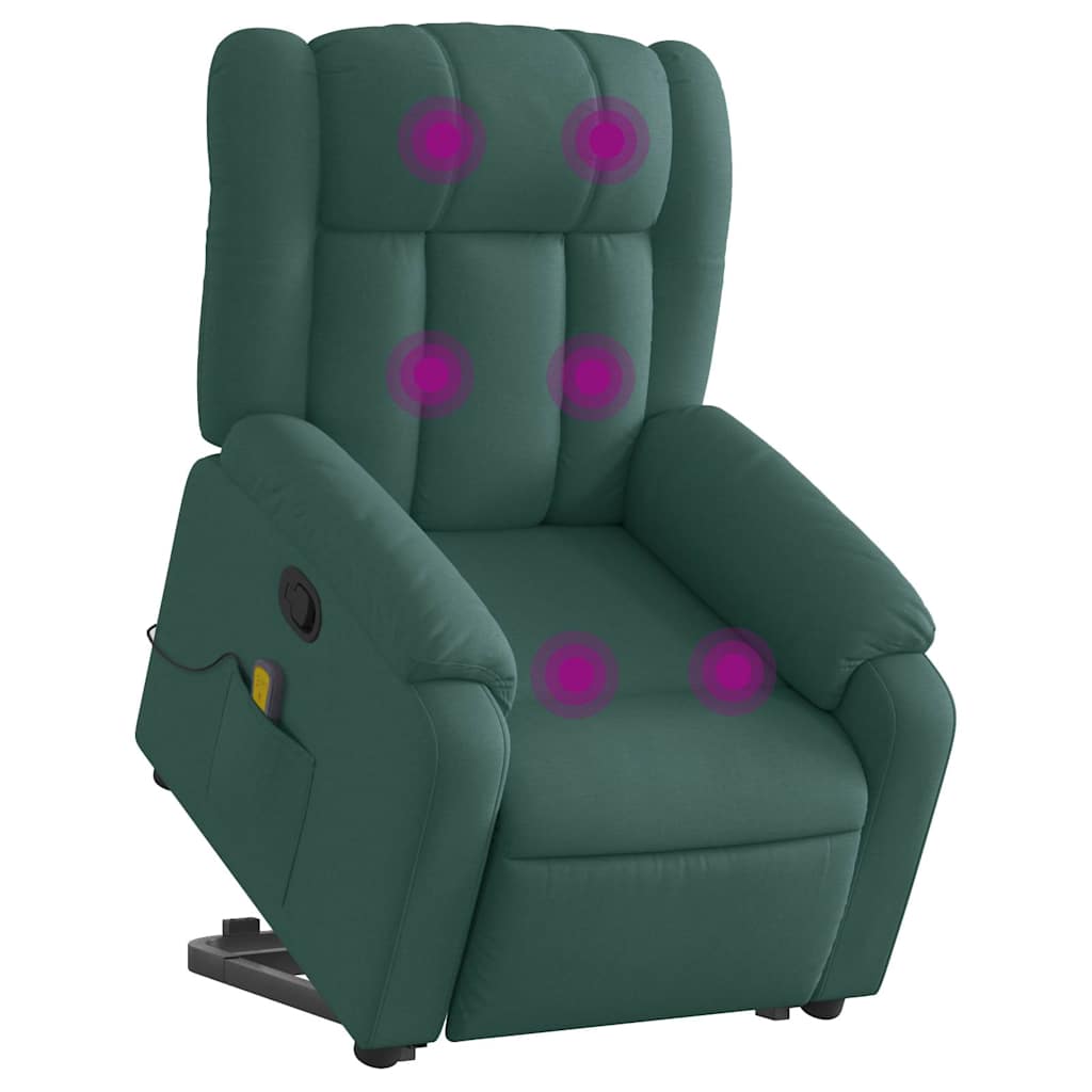 Fauteuil inclinable de massage Vert foncé Tissu - XIOS