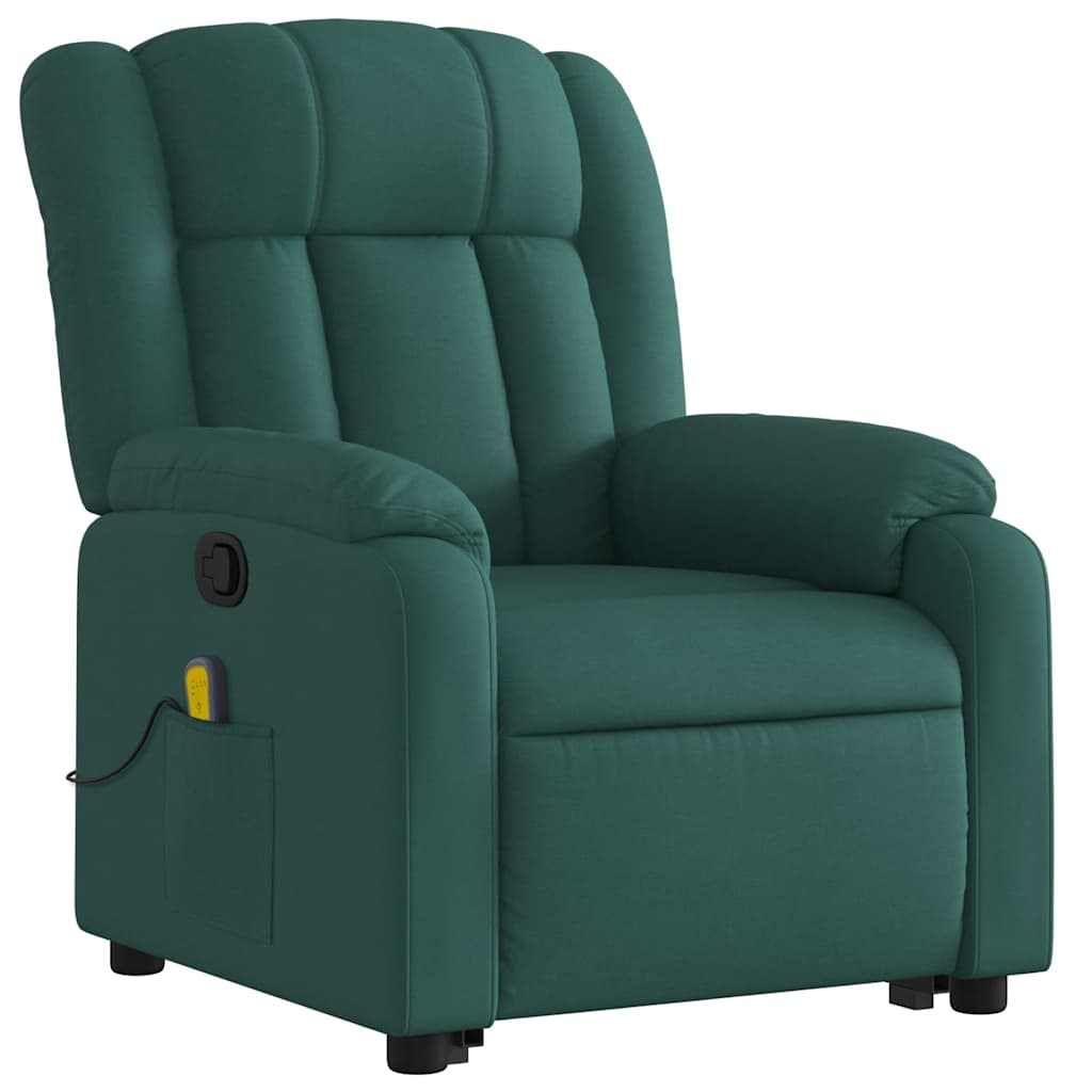 Fauteuil inclinable de massage Vert foncé Tissu - XIOS