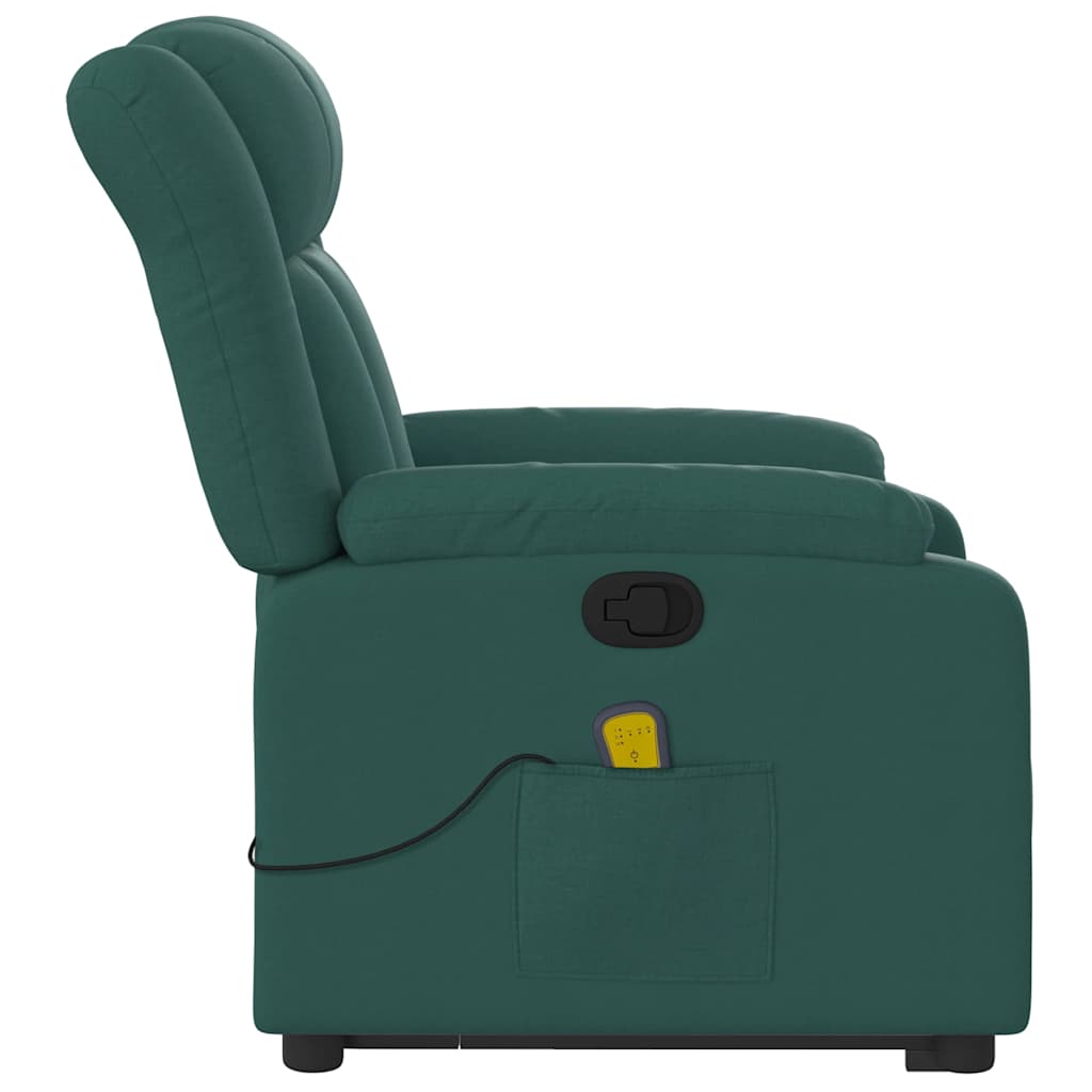Fauteuil inclinable de massage Vert foncé Tissu - XIOS