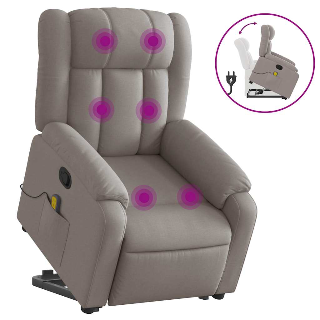 Fauteuil inclinable de massage Taupe Tissu - XIOS