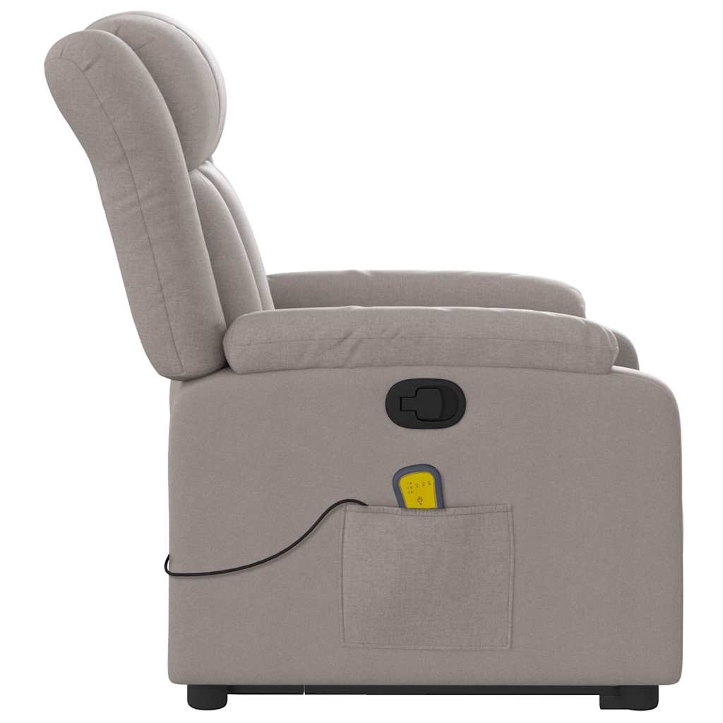Fauteuil inclinable de massage Taupe Tissu - XIOS