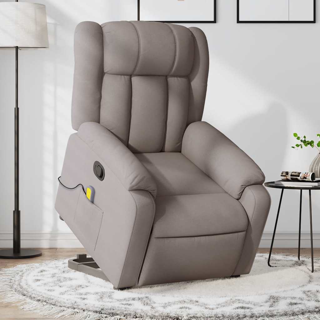 Fauteuil inclinable de massage Taupe Tissu - XIOS