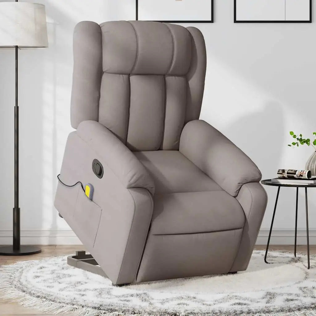Fauteuil inclinable de massage Taupe Tissu - XIOS