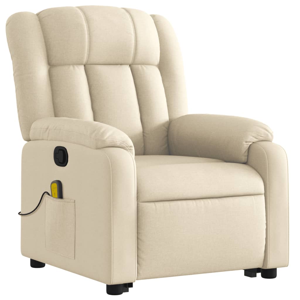 Fauteuil inclinable de massage Crème Tissu - XIOS