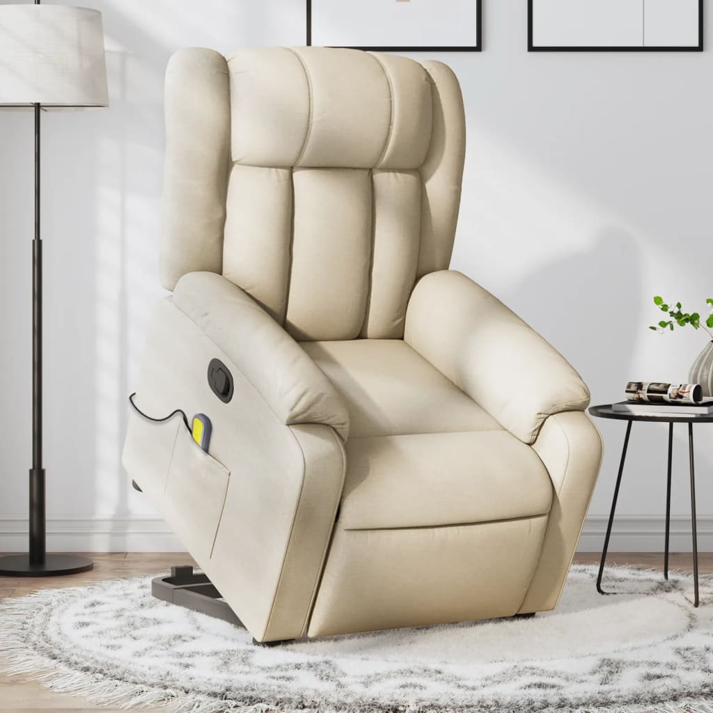 Fauteuil inclinable de massage Crème Tissu - XIOS