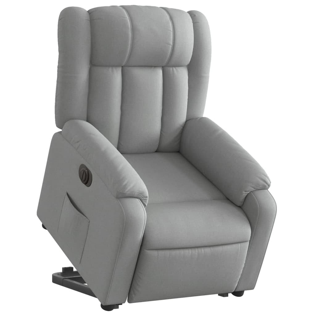 Fauteuil inclinable électrique gris clair tissu - XIOS