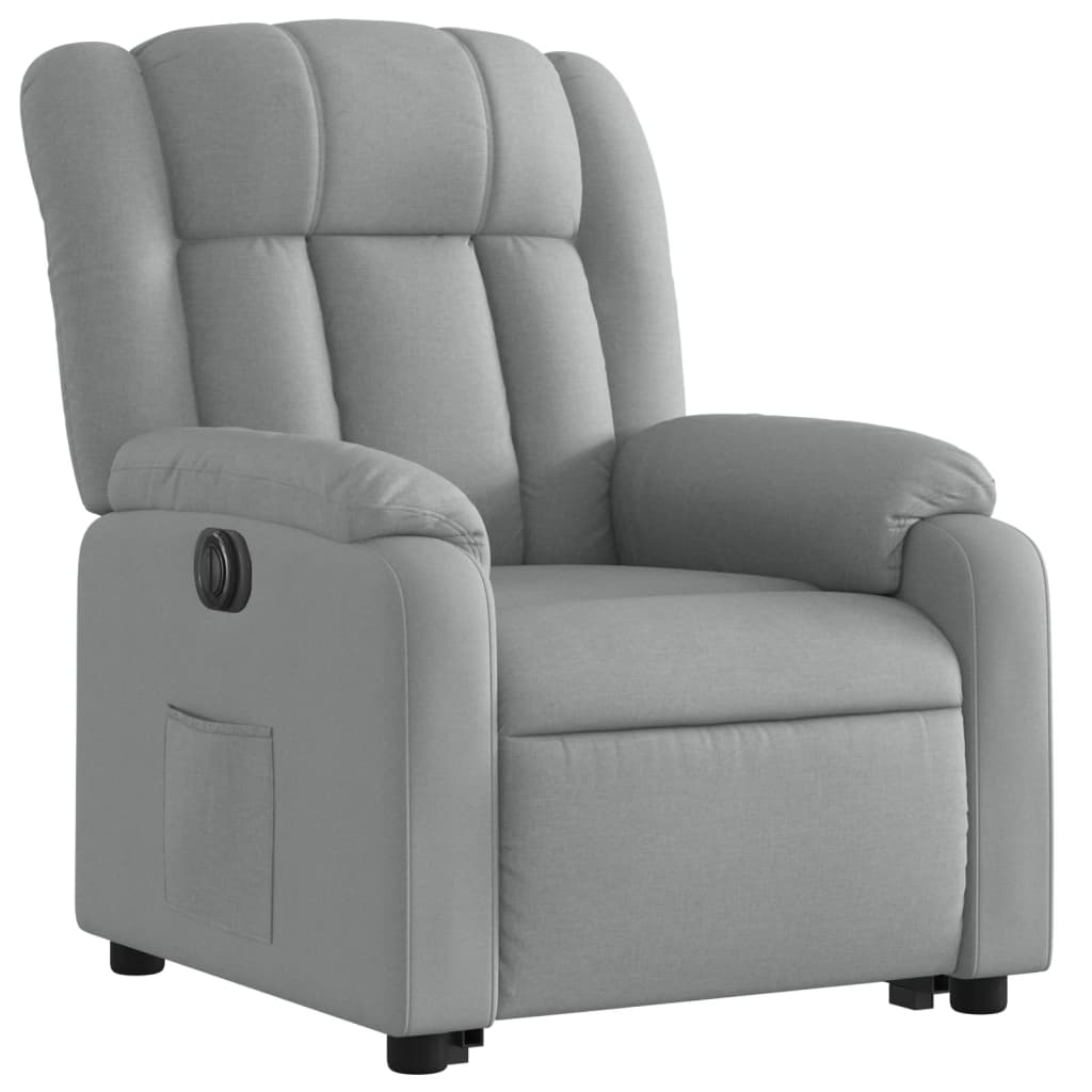 Fauteuil inclinable électrique gris clair tissu - XIOS