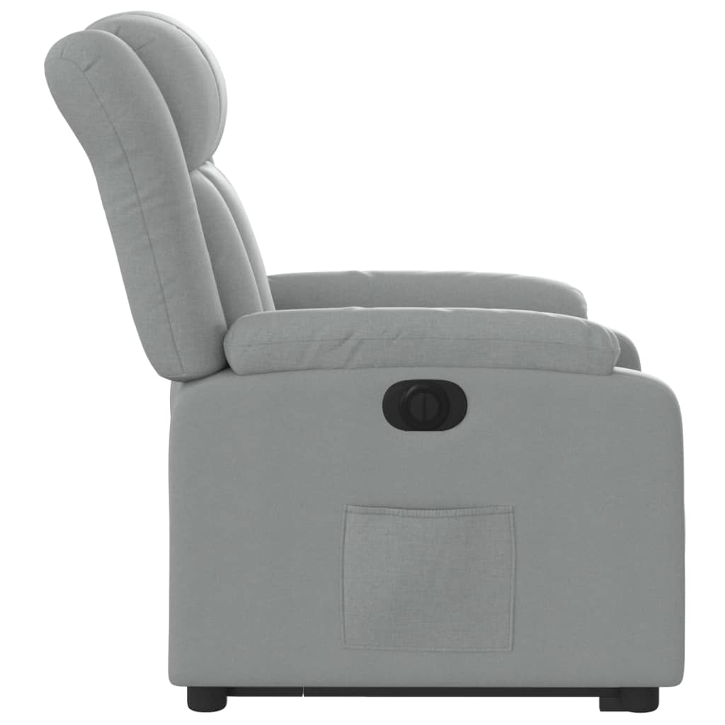 Fauteuil inclinable électrique gris clair tissu - XIOS
