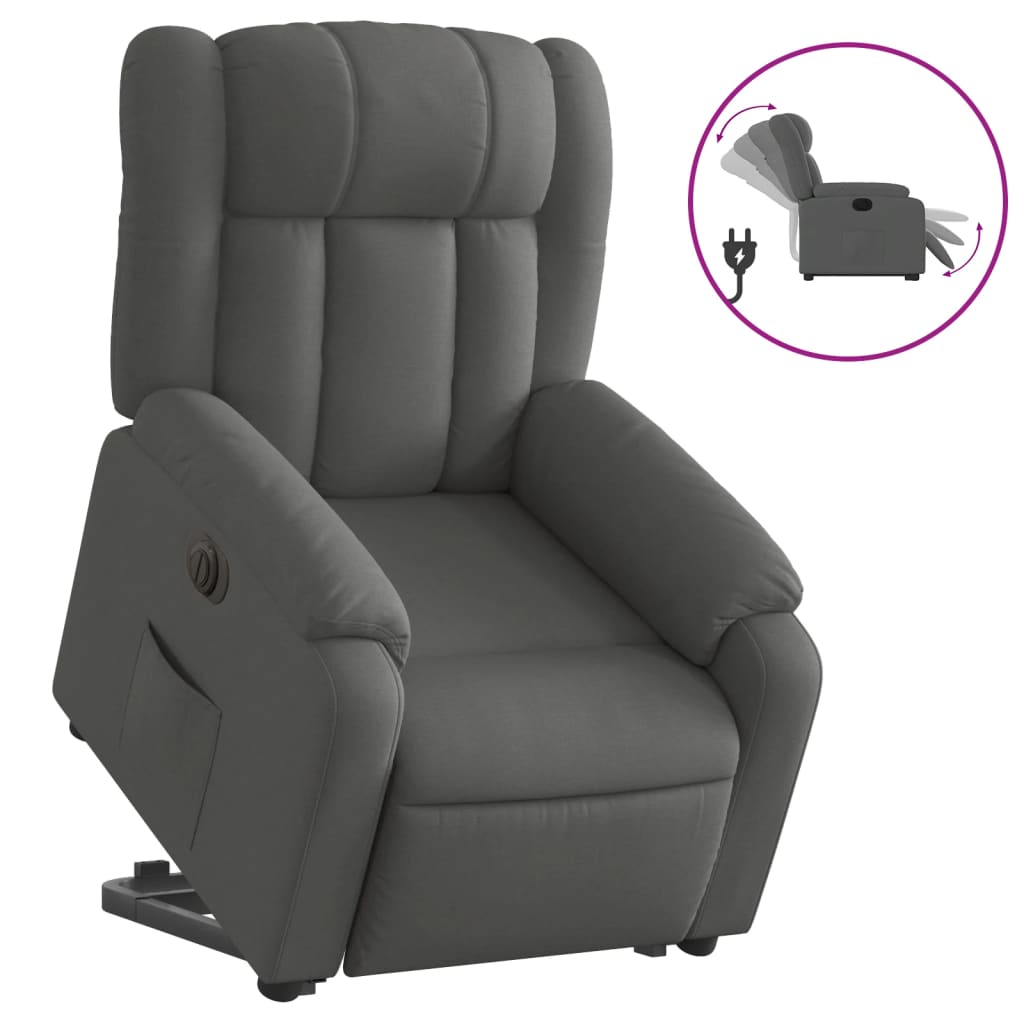 Fauteuil inclinable électrique gris foncé tissu - XIOS