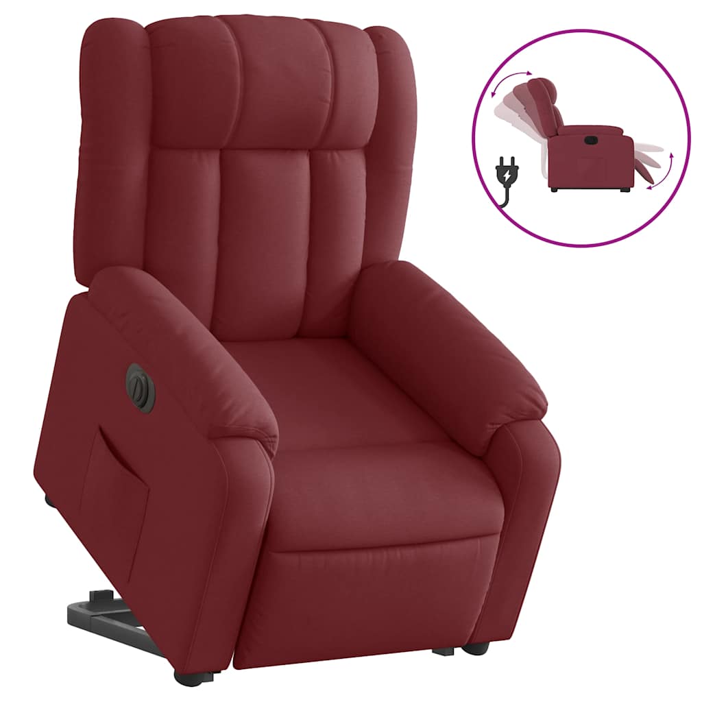 Fauteuil inclinable électrique rouge bordeaux tissu - XIOS