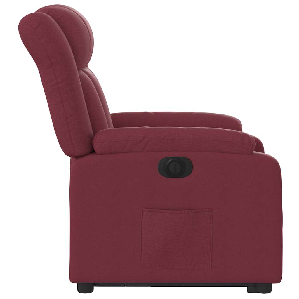 Fauteuil inclinable électrique rouge bordeaux tissu - XIOS