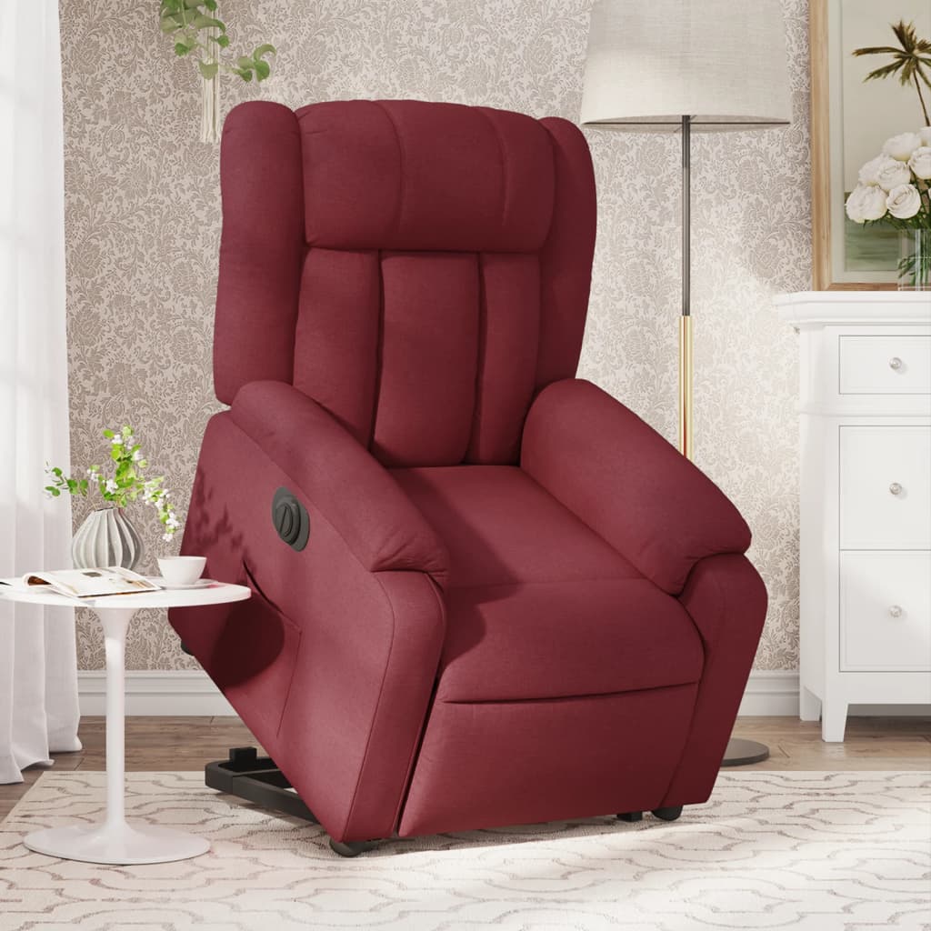 Fauteuil inclinable électrique rouge bordeaux tissu - XIOS