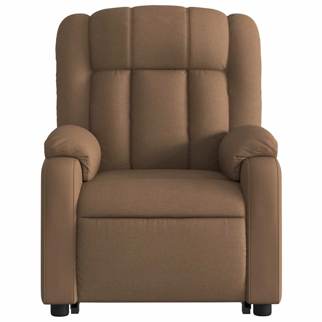 Fauteuil inclinable électrique marron tissu - XIOS