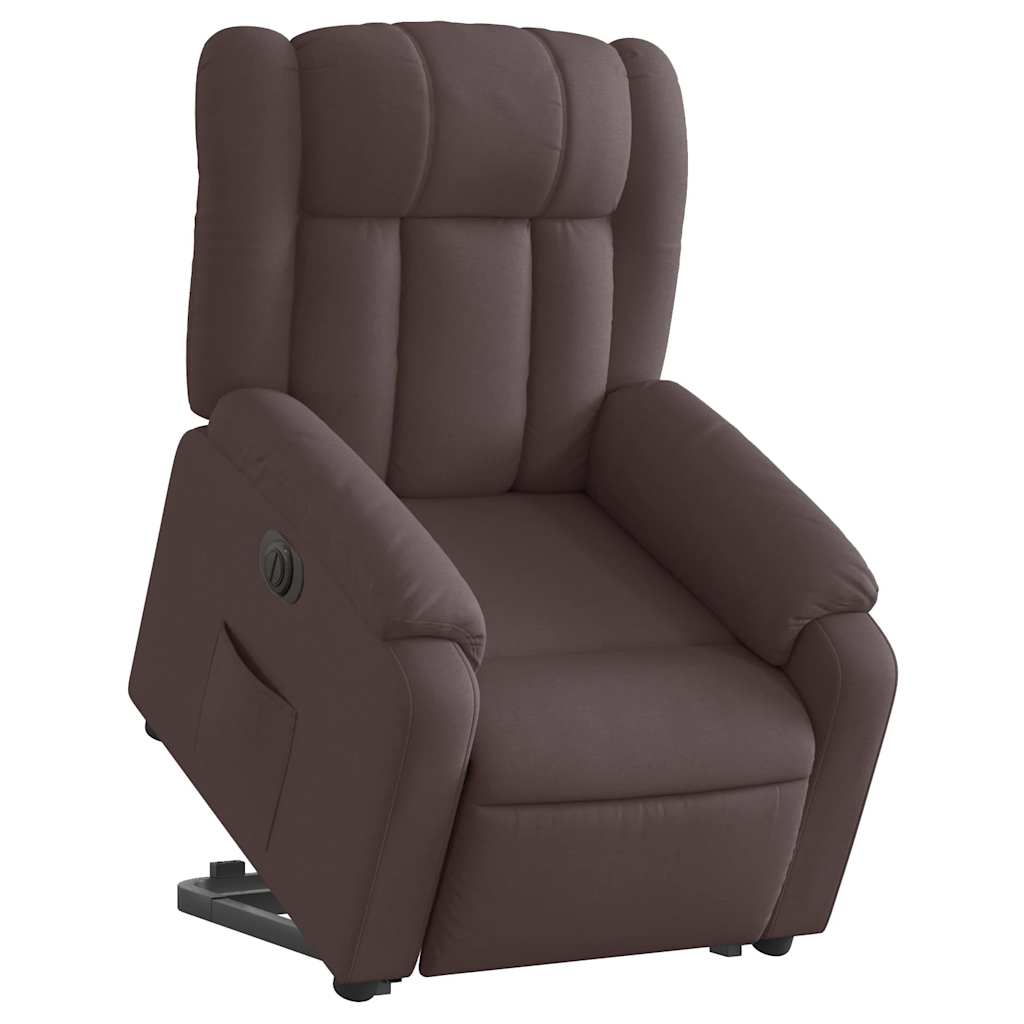 Fauteuil inclinable électrique marron foncé tissu - XIOS