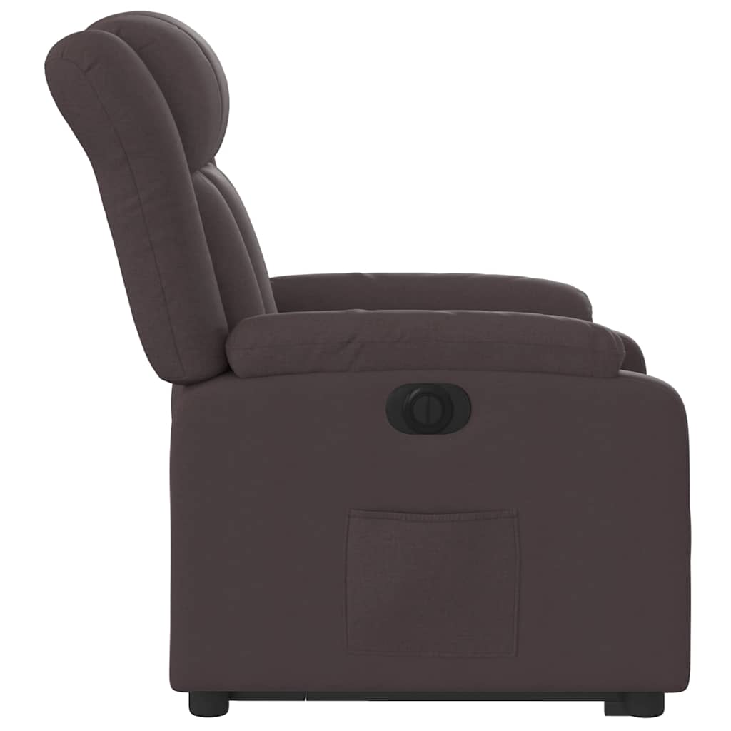 Fauteuil inclinable électrique marron foncé tissu