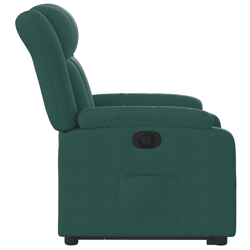 Fauteuil inclinable électrique vert foncé tissu
