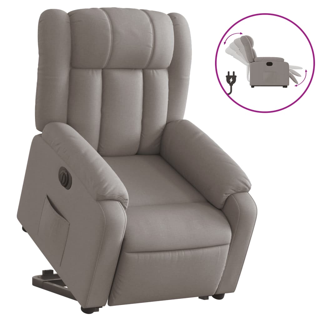 Fauteuil inclinable électrique taupe tissu - XIOS