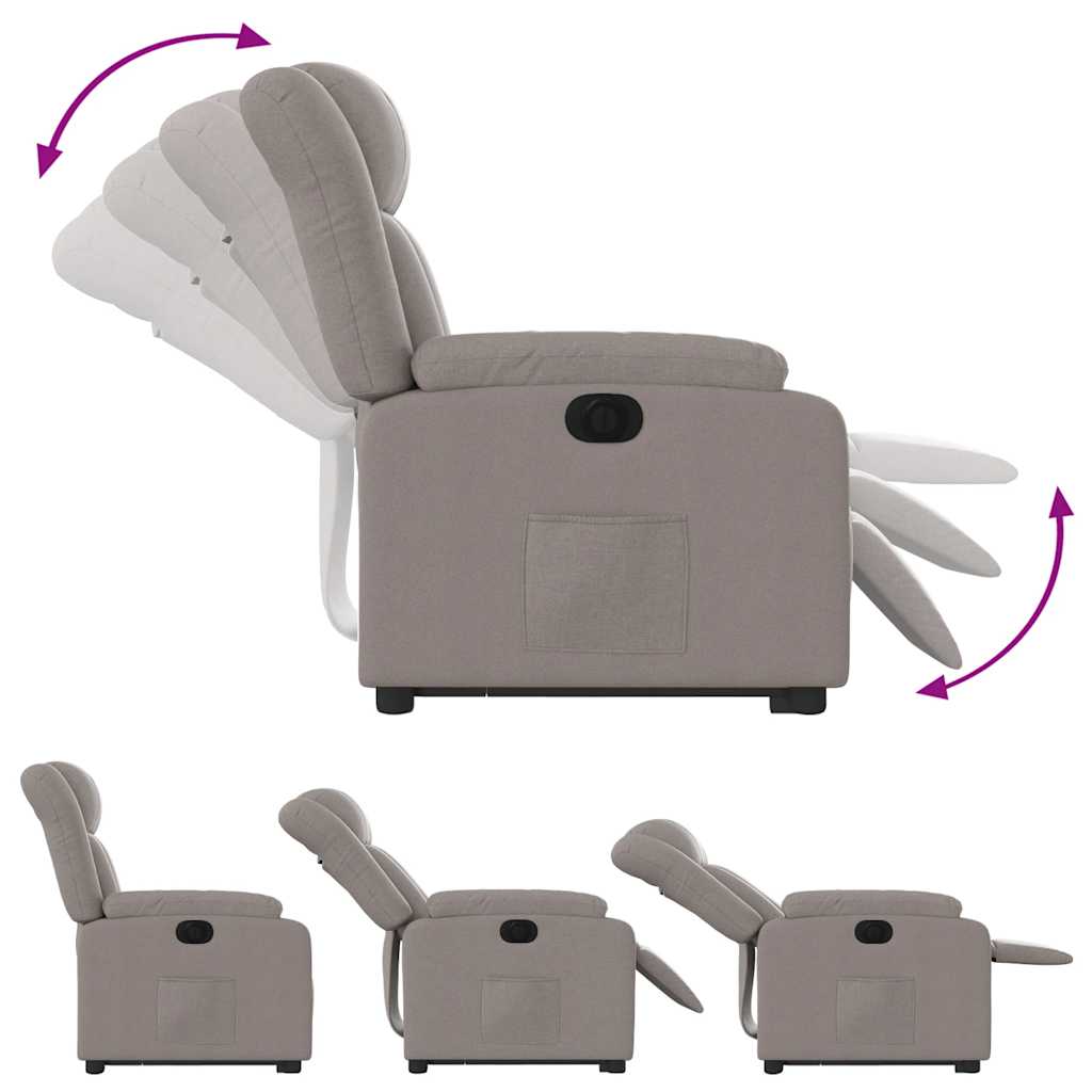 Fauteuil inclinable électrique taupe tissu - XIOS
