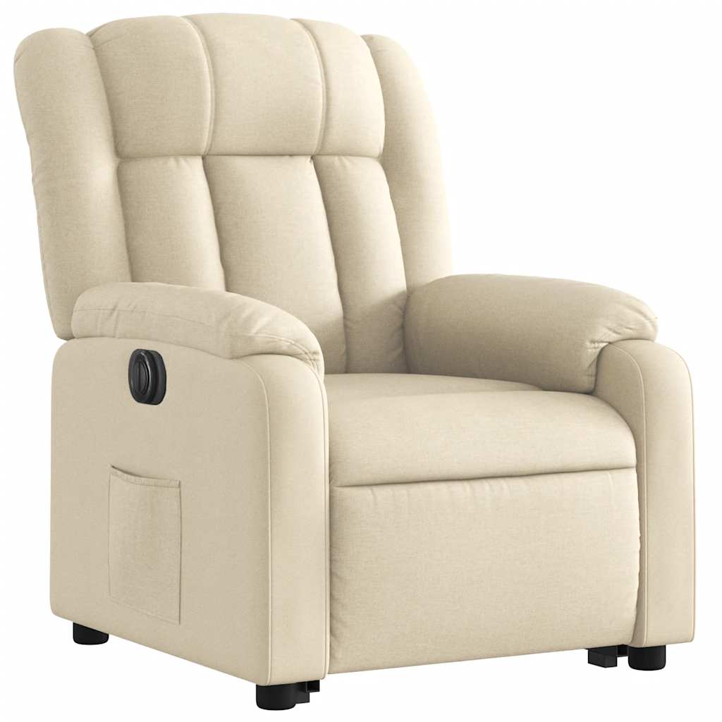 Fauteuil inclinable électrique crème tissu - XIOS