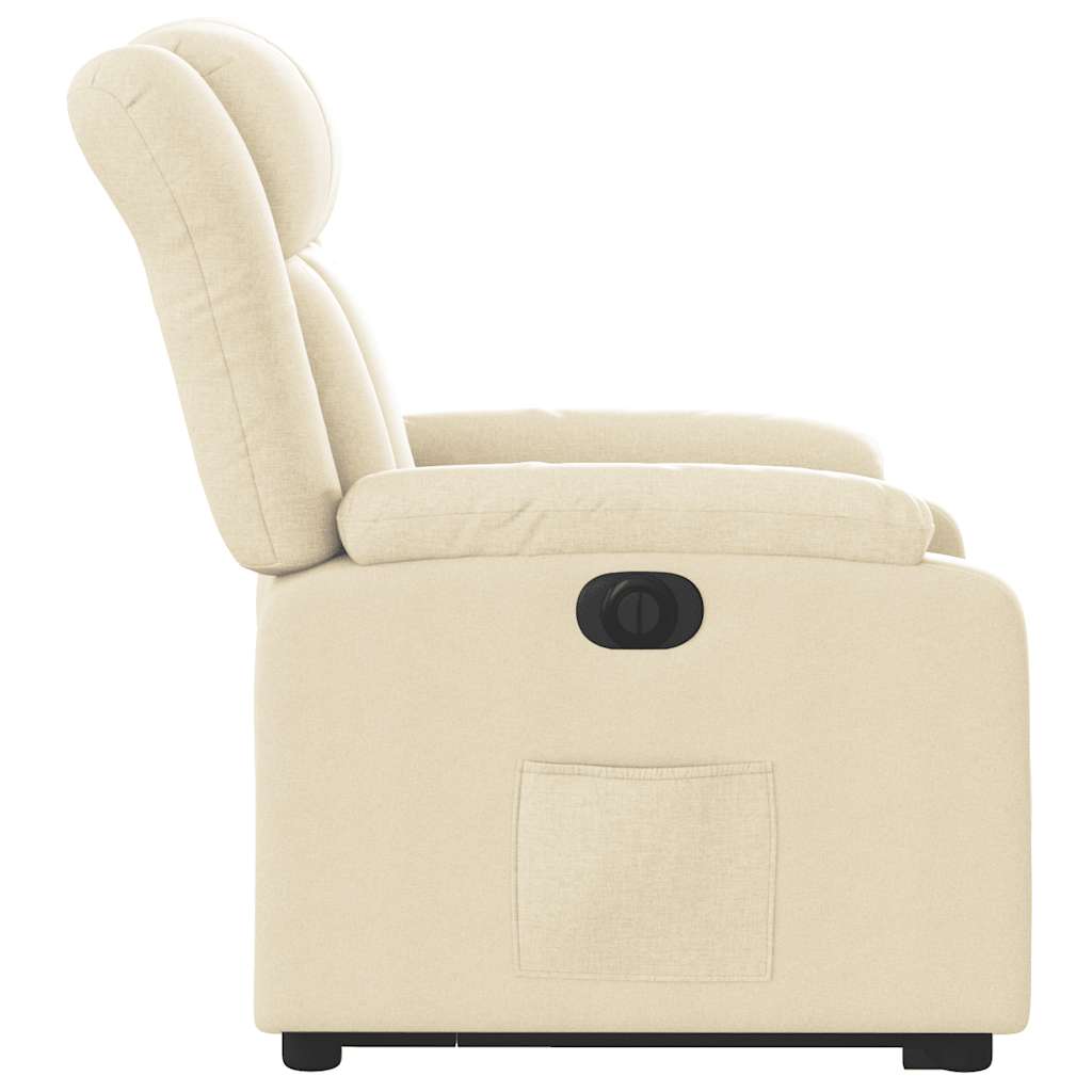 Fauteuil inclinable électrique crème tissu - XIOS