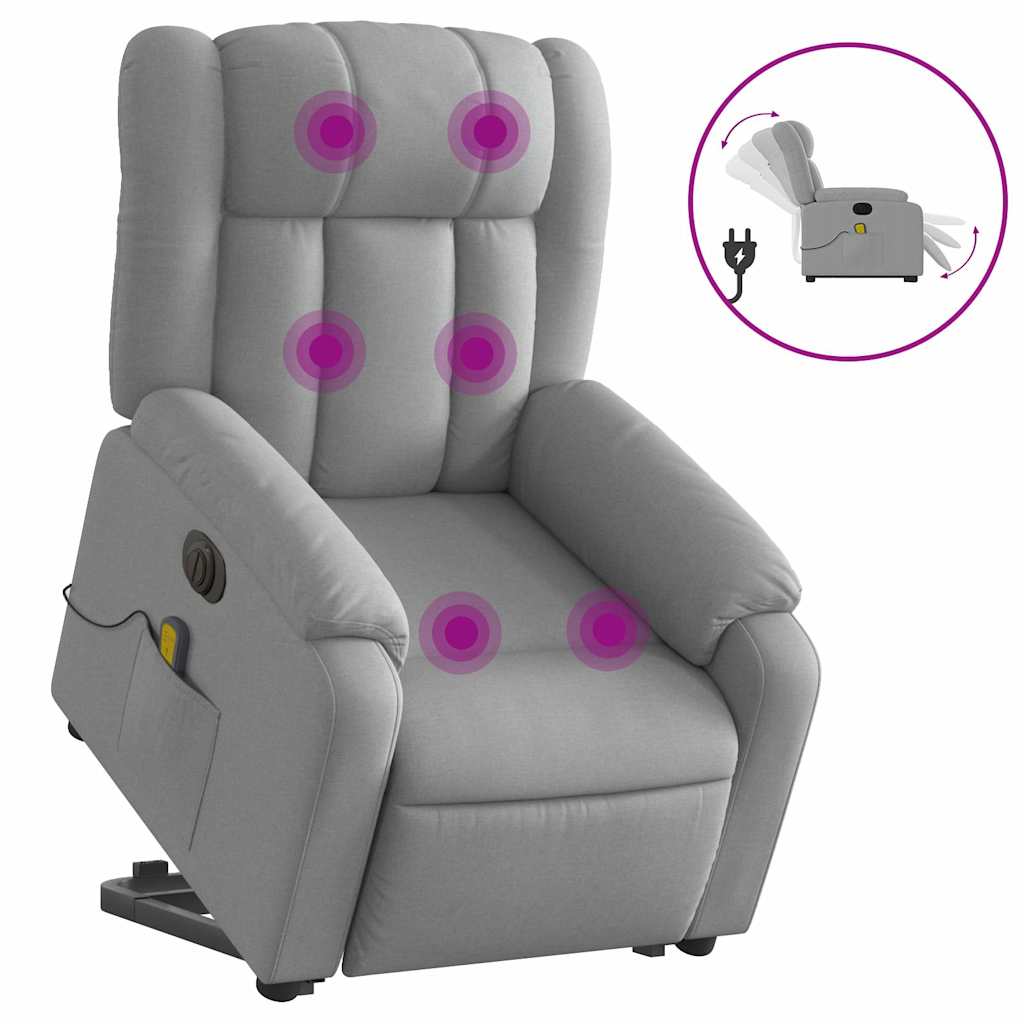 Fauteuil inclinable de massage électrique Gris clair Tissu - XIOS
