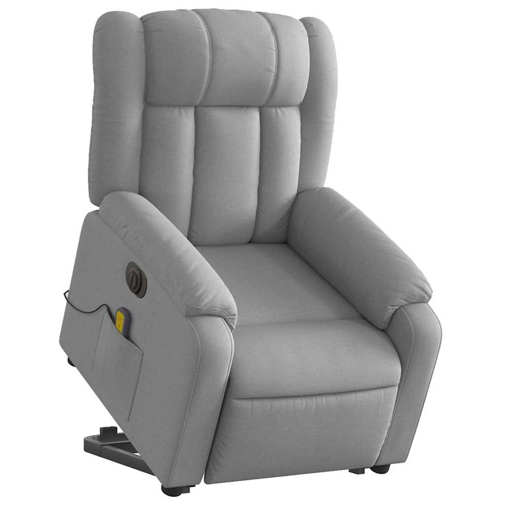 Fauteuil inclinable de massage électrique Gris clair Tissu - XIOS