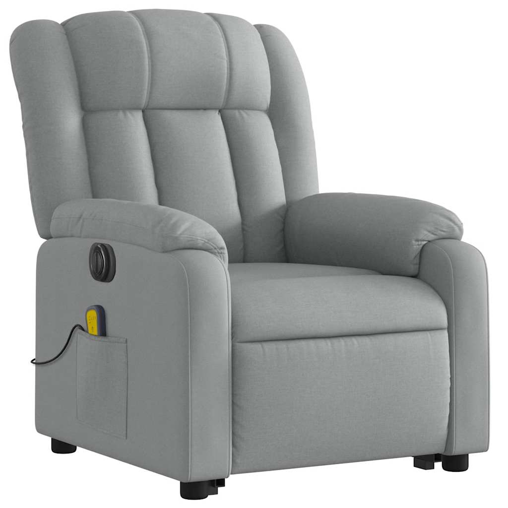 Fauteuil inclinable de massage électrique Gris clair Tissu - XIOS