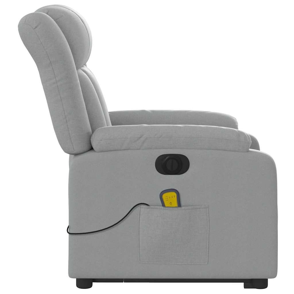 Fauteuil inclinable de massage électrique Gris clair Tissu - XIOS
