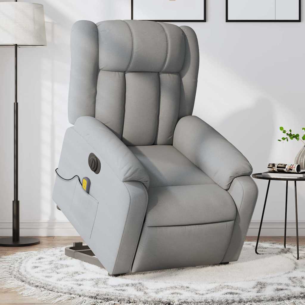 Fauteuil inclinable de massage électrique Gris clair Tissu - XIOS