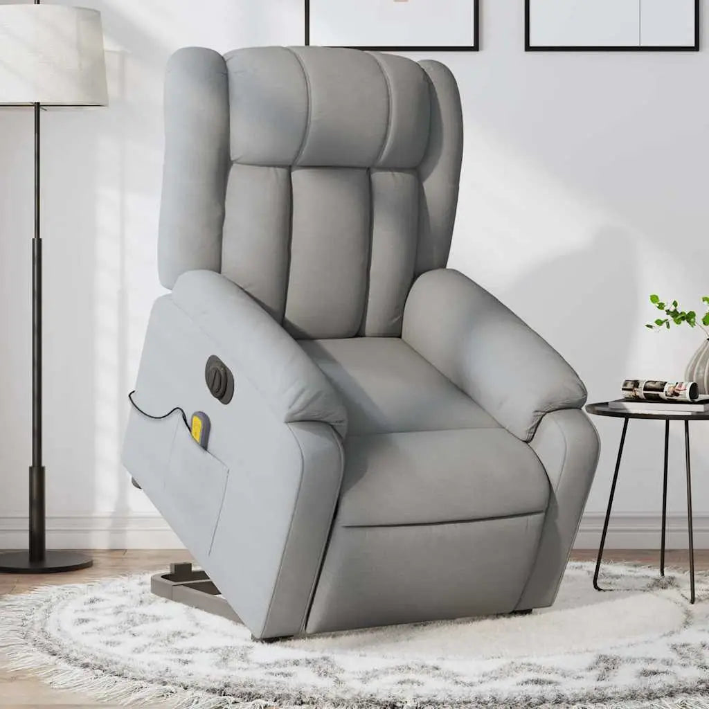 Fauteuil inclinable de massage électrique Gris clair Tissu - XIOS