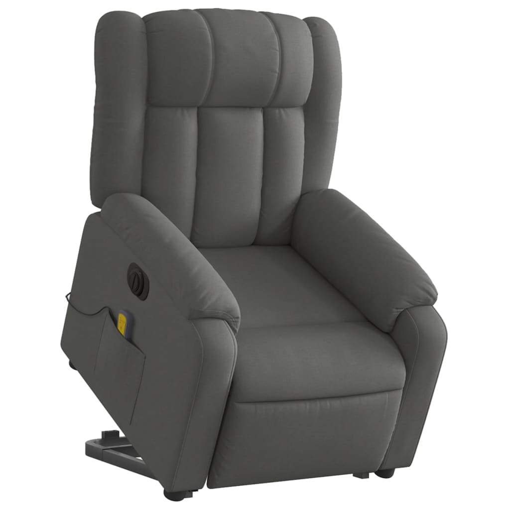 Fauteuil inclinable de massage électrique Gris foncé Tissu - XIOS