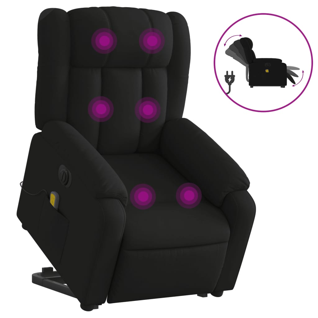 Fauteuil inclinable de massage électrique Noir Tissu - XIOS