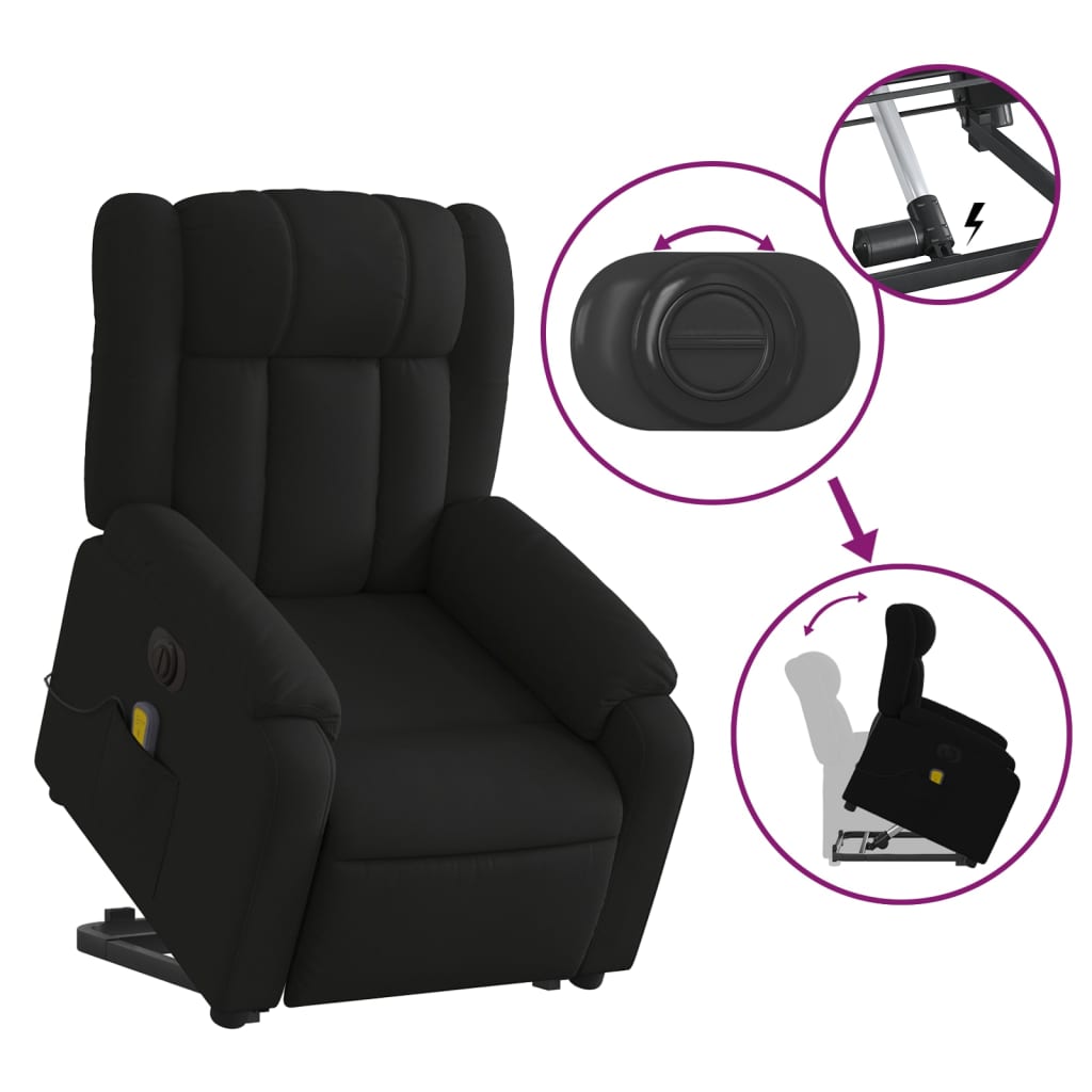 Fauteuil inclinable de massage électrique Noir Tissu - XIOS