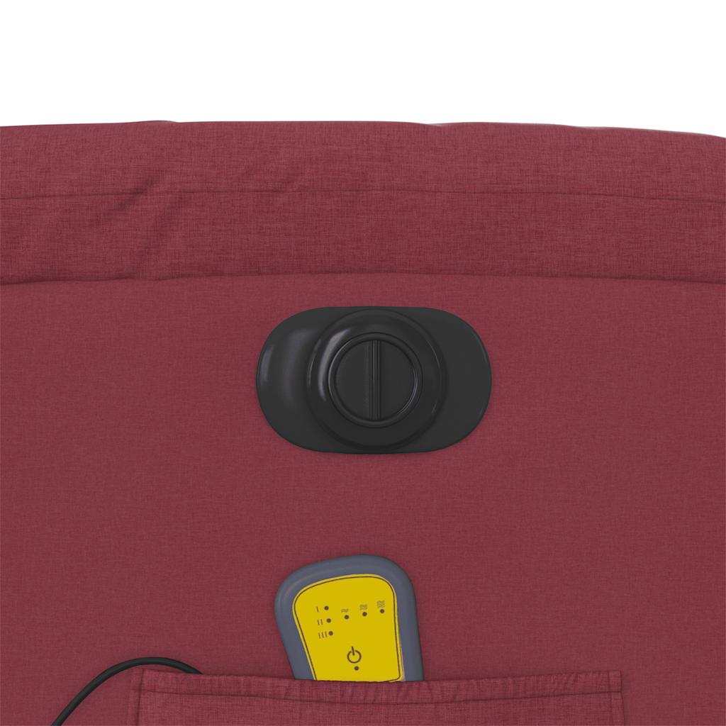 Fauteuil inclinable de massage électrique Rouge bordeaux Tissu