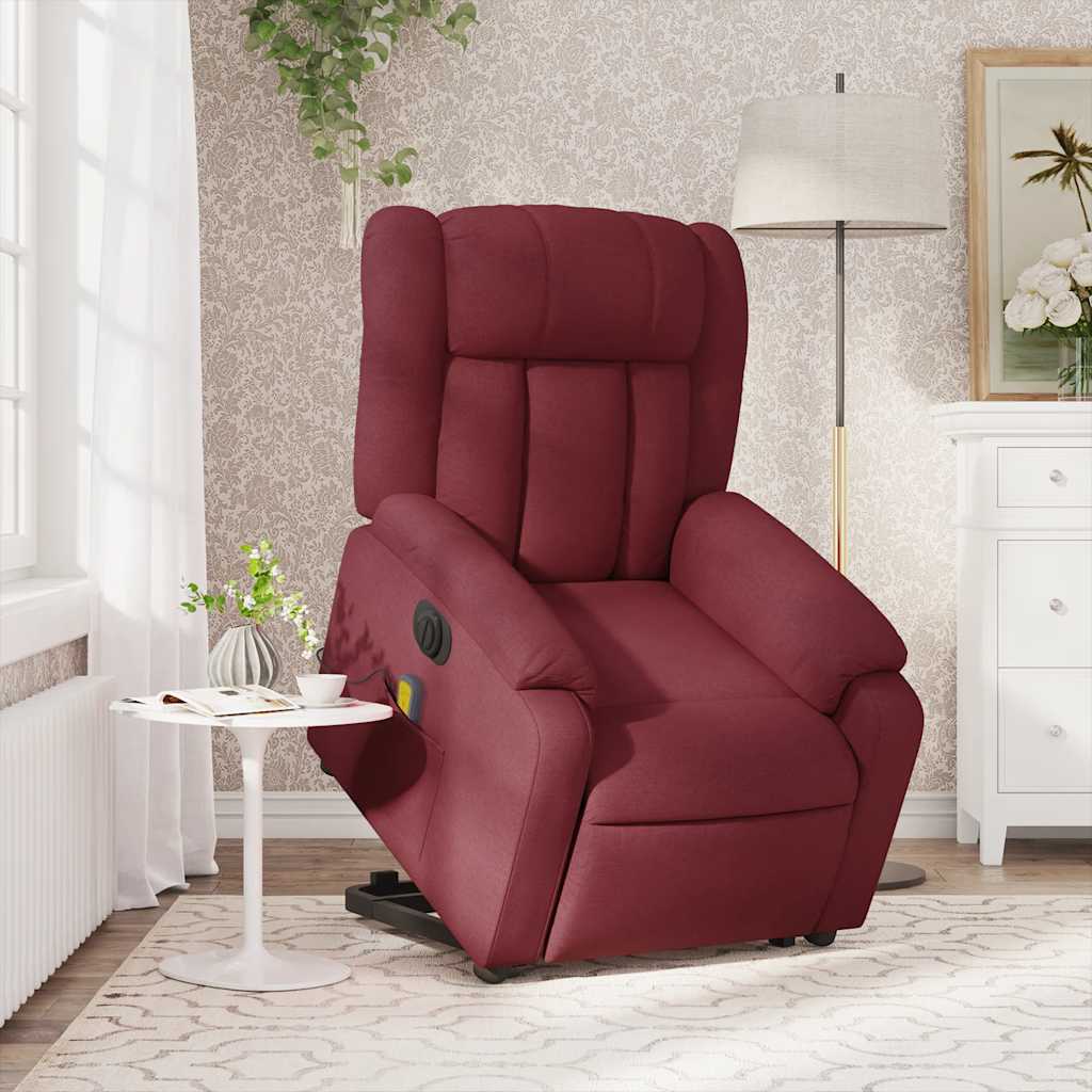 Fauteuil inclinable de massage électrique Rouge bordeaux Tissu - XIOS