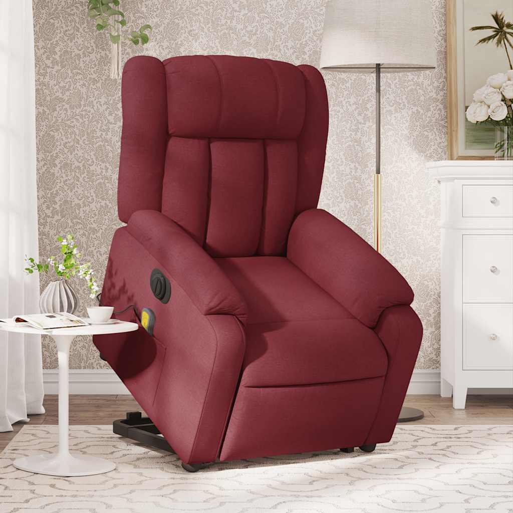 Fauteuil inclinable de massage électrique Rouge bordeaux Tissu - XIOS