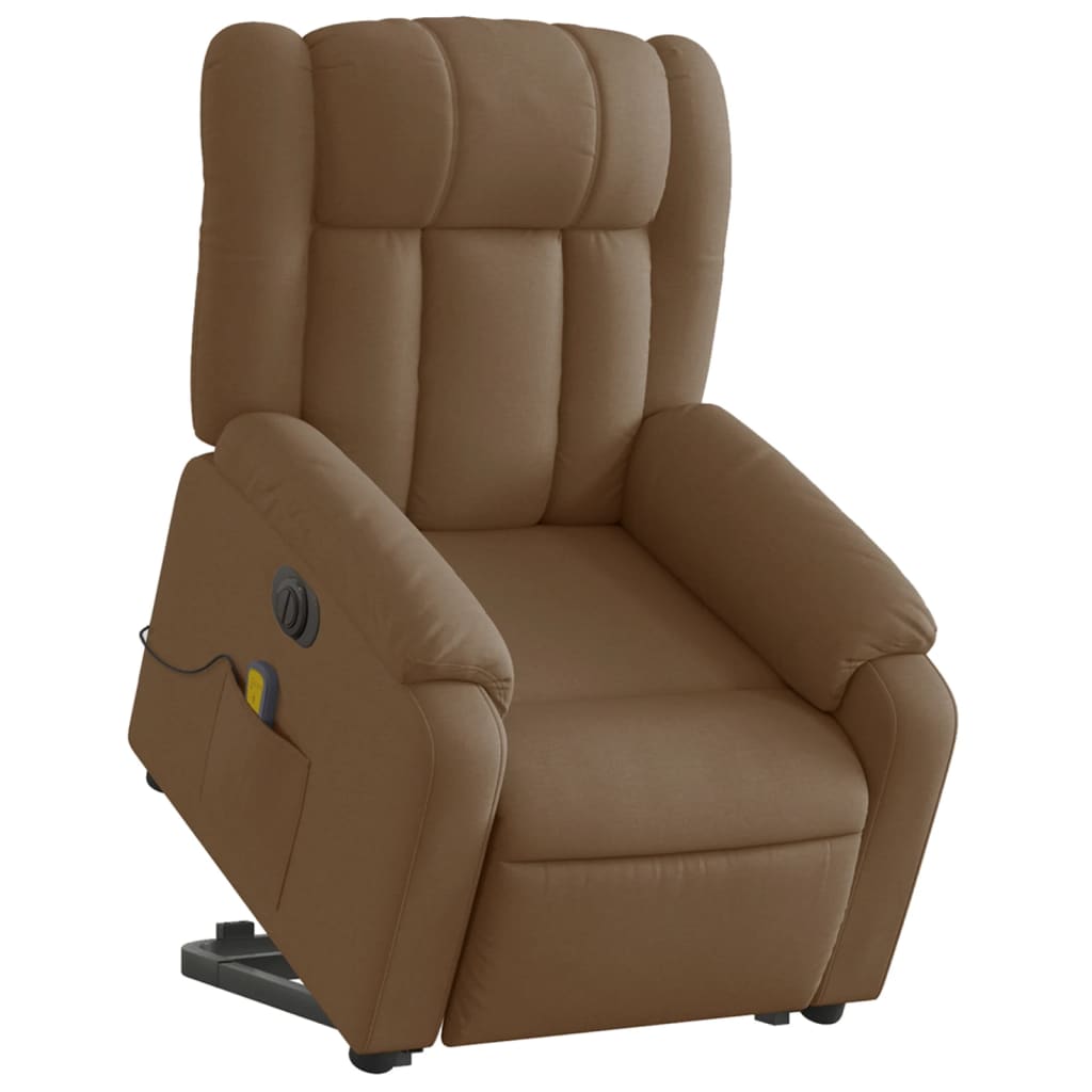 Fauteuil inclinable de massage électrique Marron Tissu - XIOS