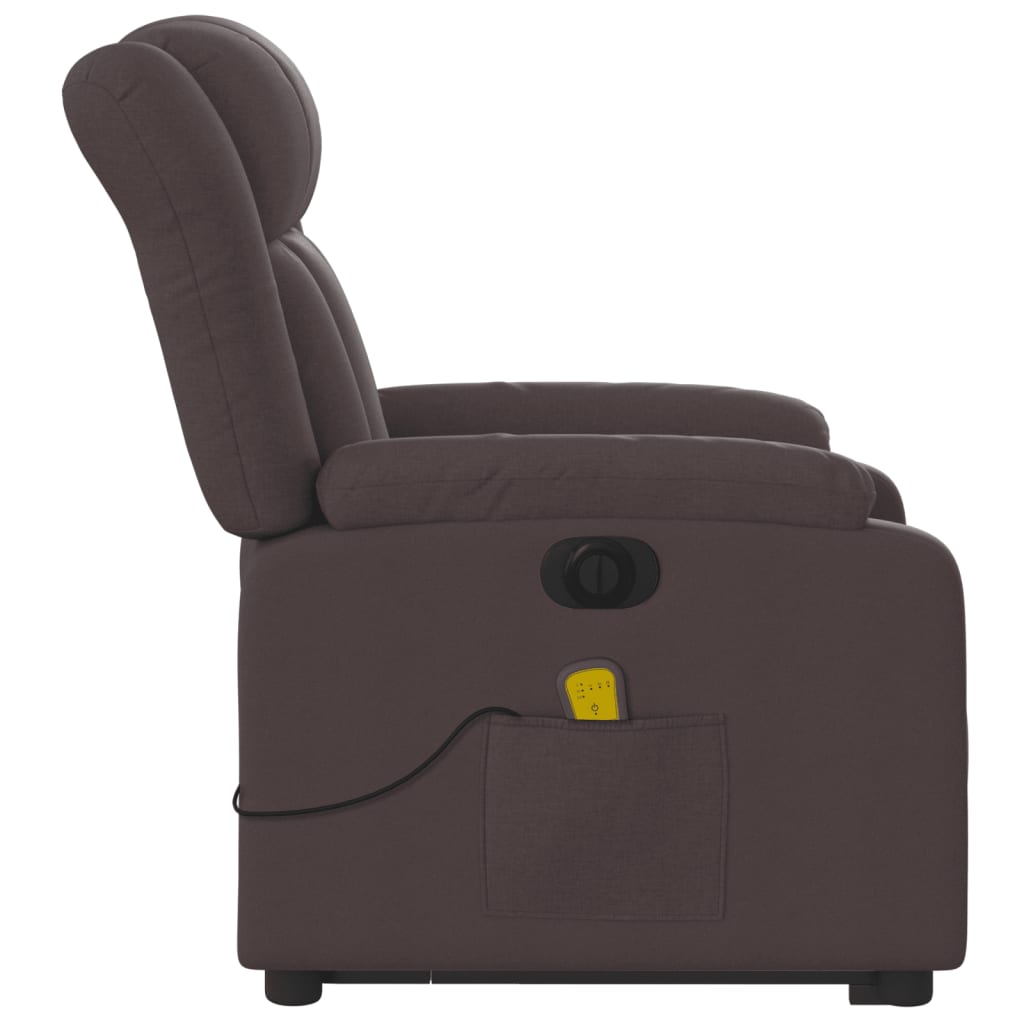 Fauteuil inclinable de massage électrique Marron foncé Tissu - XIOS