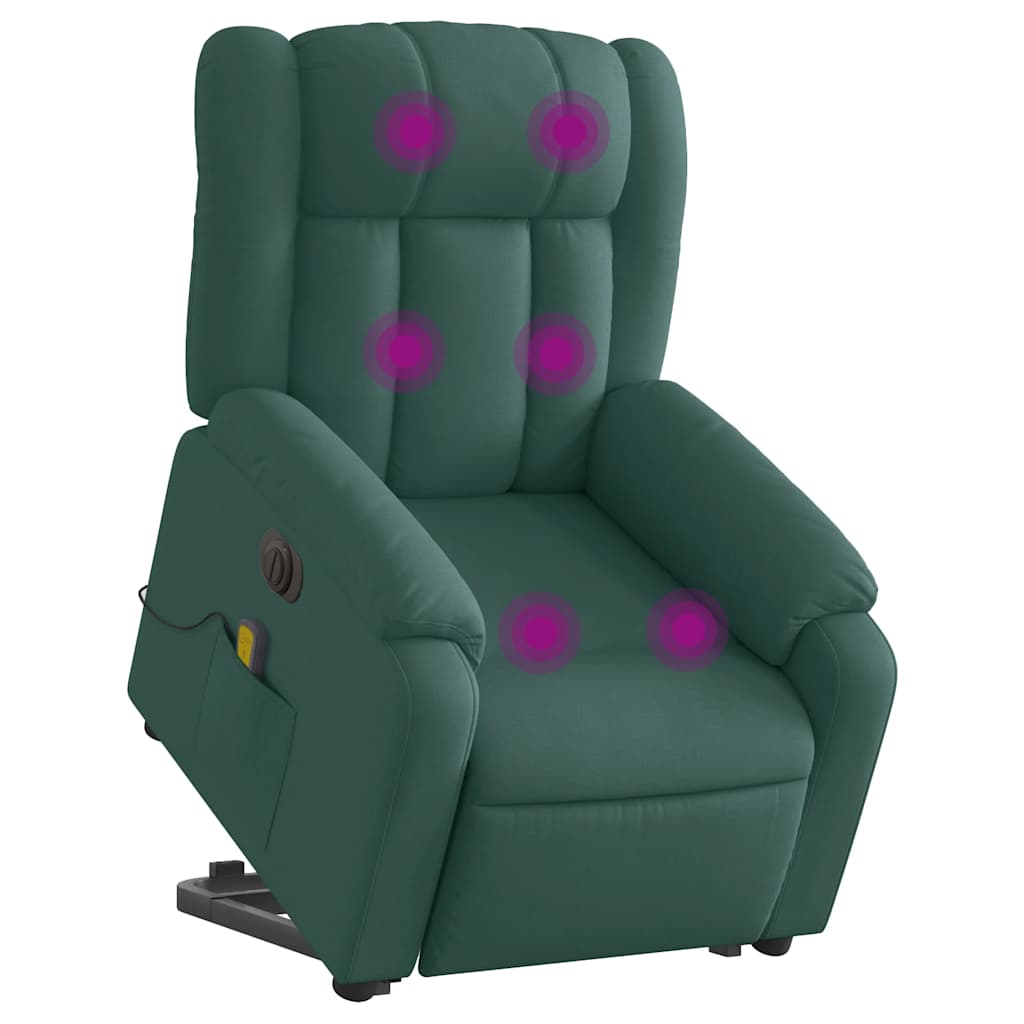 Fauteuil inclinable de massage électrique Vert foncé Tissu - XIOS
