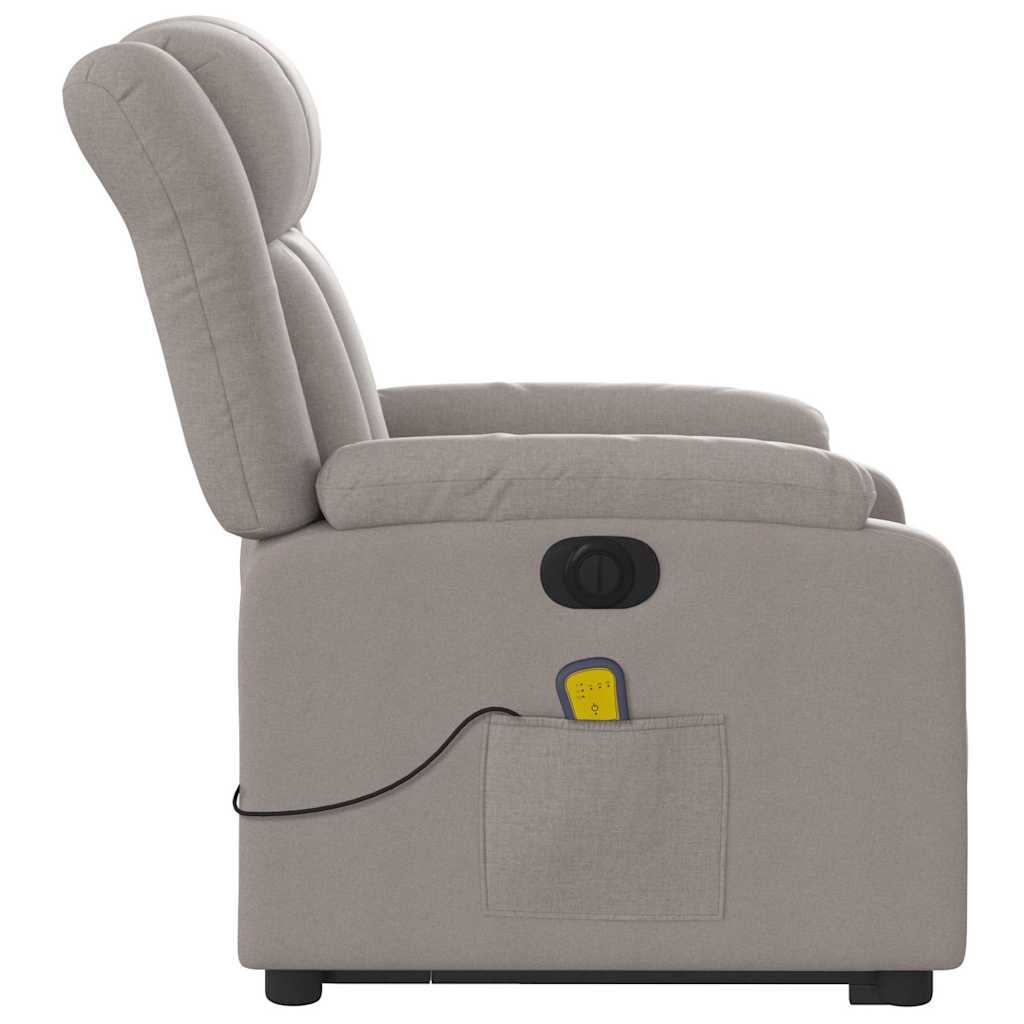 Fauteuil inclinable de massage électrique Taupe Tissu - XIOS